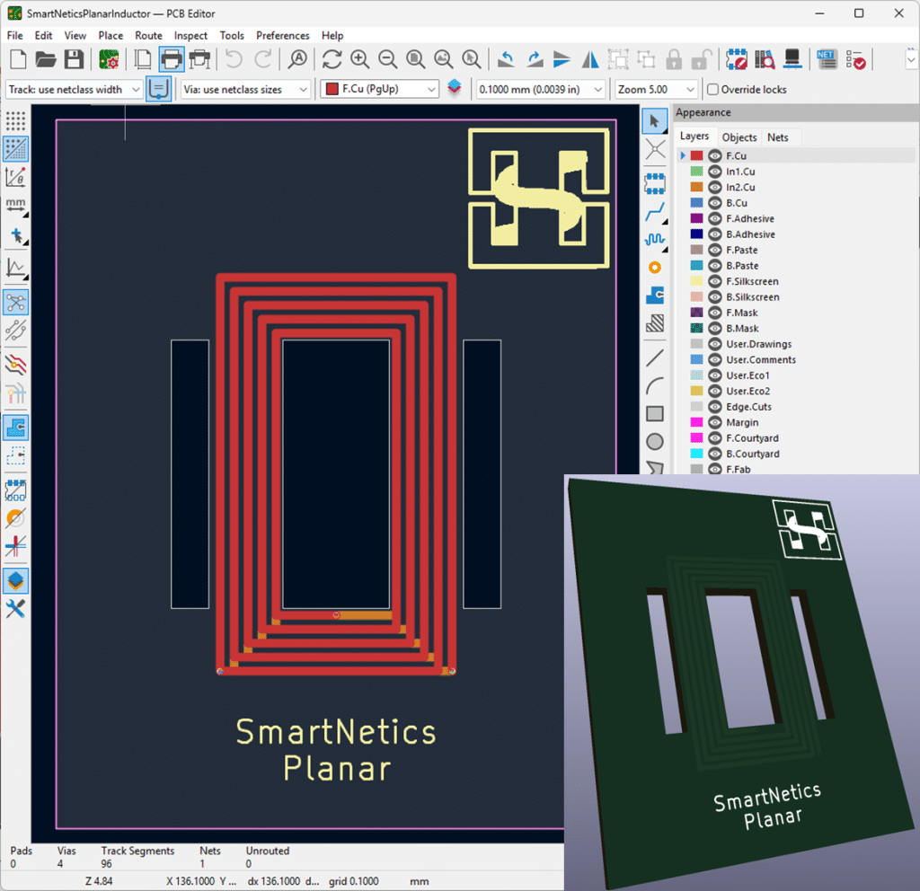 Planar magnetics: SmartNetics screenshot
